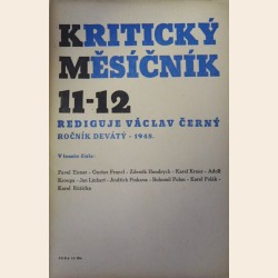 Kritický měsíčník, Ročník 9 - 1948 / 11-12