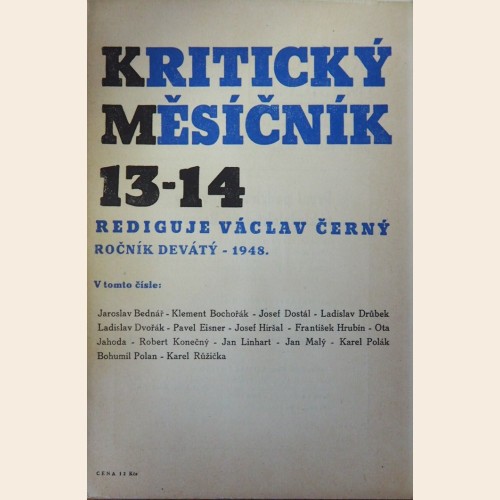 Kritický měsíčník, Ročník 9 - 1948 / 13-14